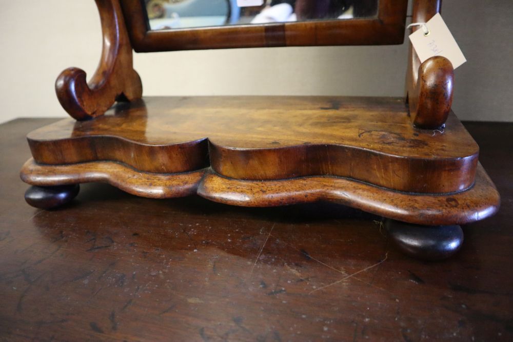 A Victorian mahogany toilet mirror, width 50cm, height 60cm